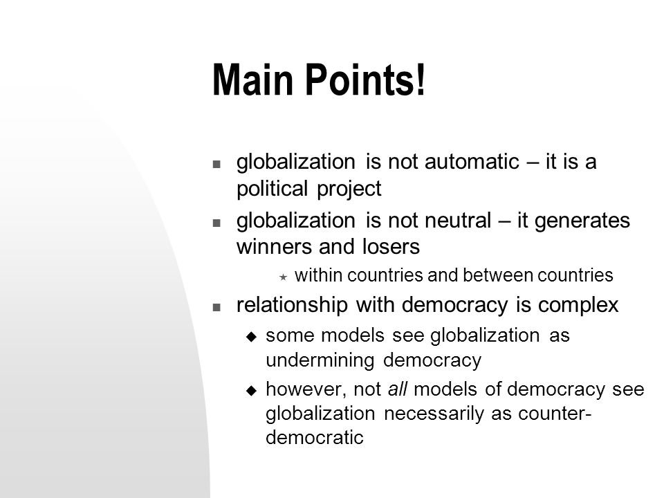 Globalization - winners and losers